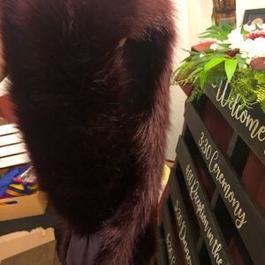 Burgundy Faux Fur Pull Through Scarf